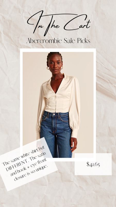 Abercrombie end of summer sale picks!

White satin shirt, satin button up shirt, white button up, cropped white top, long sleeve white blouse 

#LTKfit #LTKunder50 #LTKsalealert
