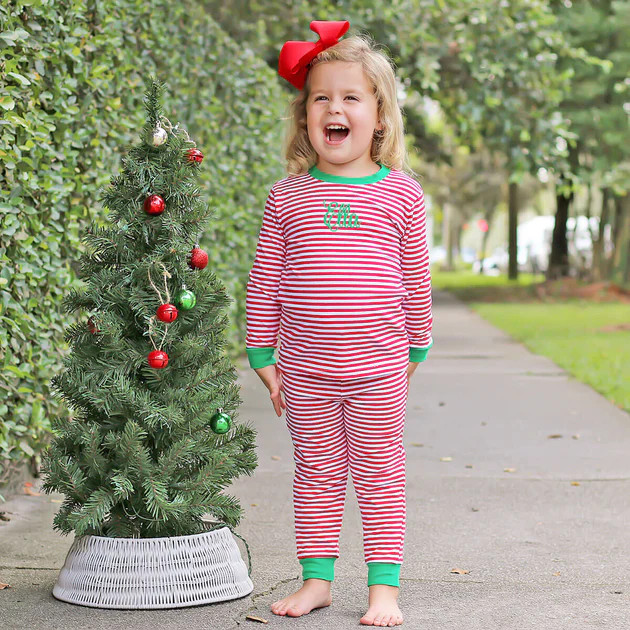 Red Candy Cane Stripe Pajamas | Classic Whimsy