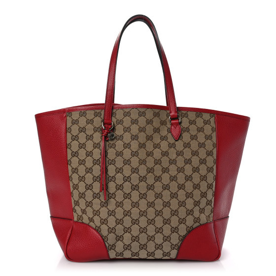Monogram Bree Zippered Tote Beige Red | FASHIONPHILE (US)