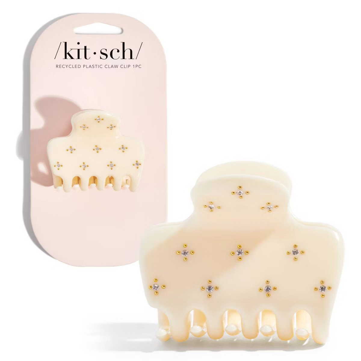 Kitsch Recycled Plastic Medium Rhinestone Cloud Hair Claw Clip - Ivory | Target