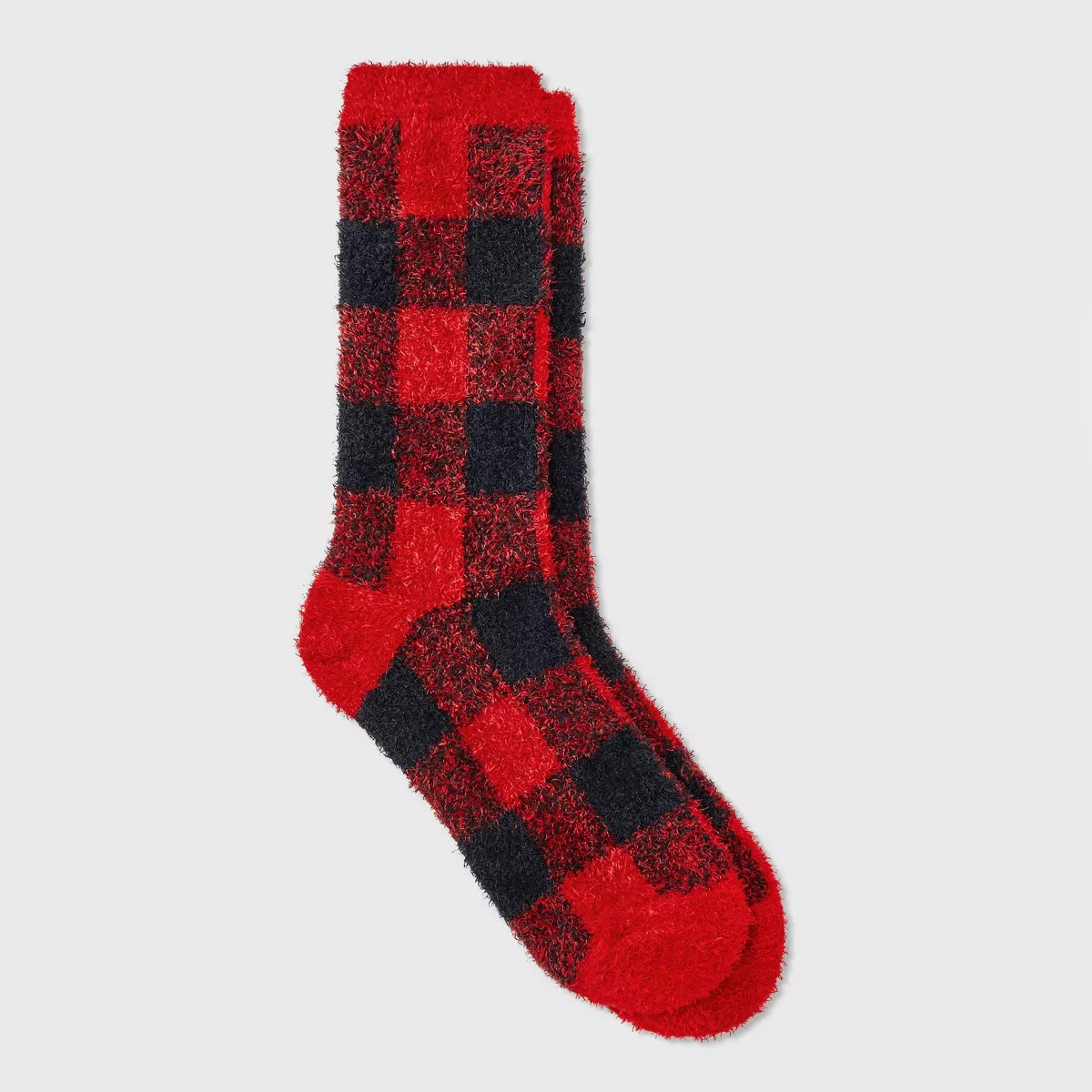 Women's Buffalo Plaid Cozy Crew Socks - Auden™ Red 4-10 | Target