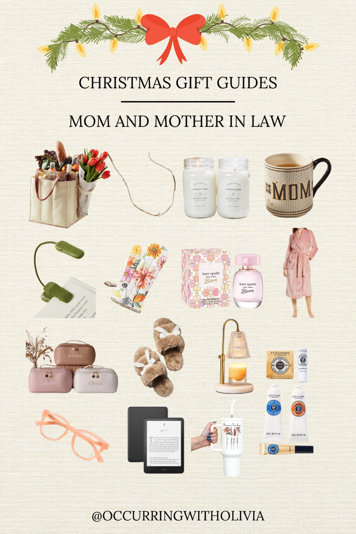 Christmas Gift Ideas for Mom and Mother in Law

coffee cup, jewelry, market tote, hostess, host, reading, tablet, e-reader, personalized items, slippers, candle warmer

#LTKOver40 #LTKHoliday #LTKGiftGuide