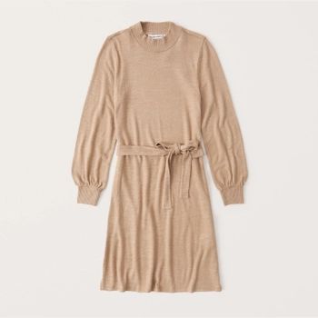 Long-Sleeve Cozy Belted Mini Dress | Abercrombie & Fitch (US)