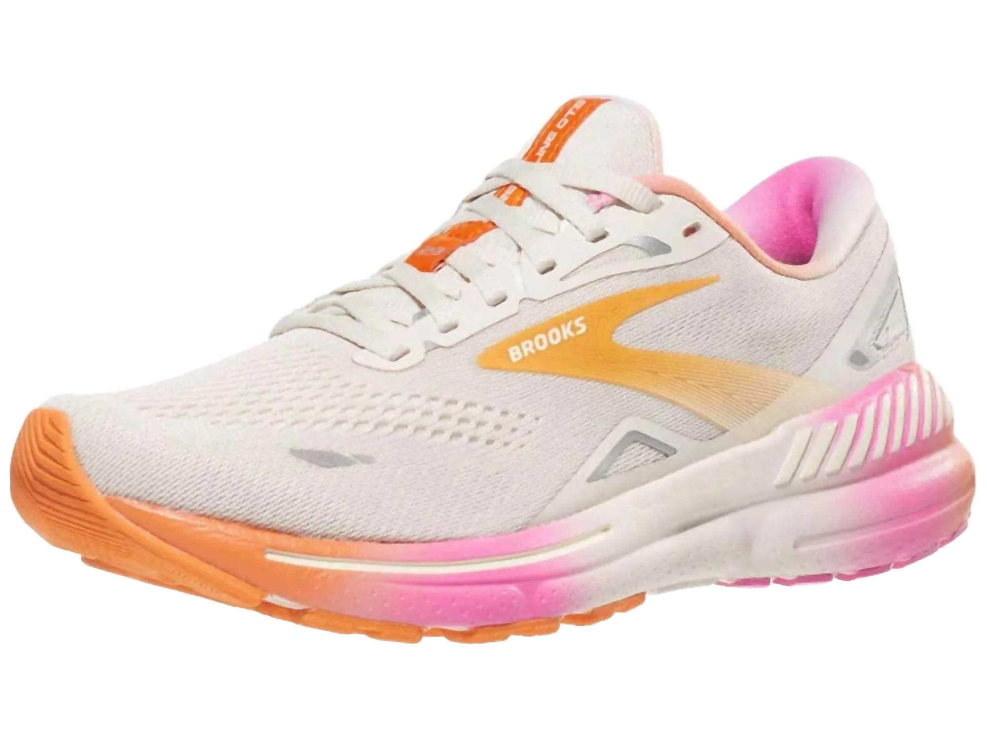 Women's Adrenaline Gts 23 Running Shoe In White Sand/sunset/fuchsia | Shop Simon