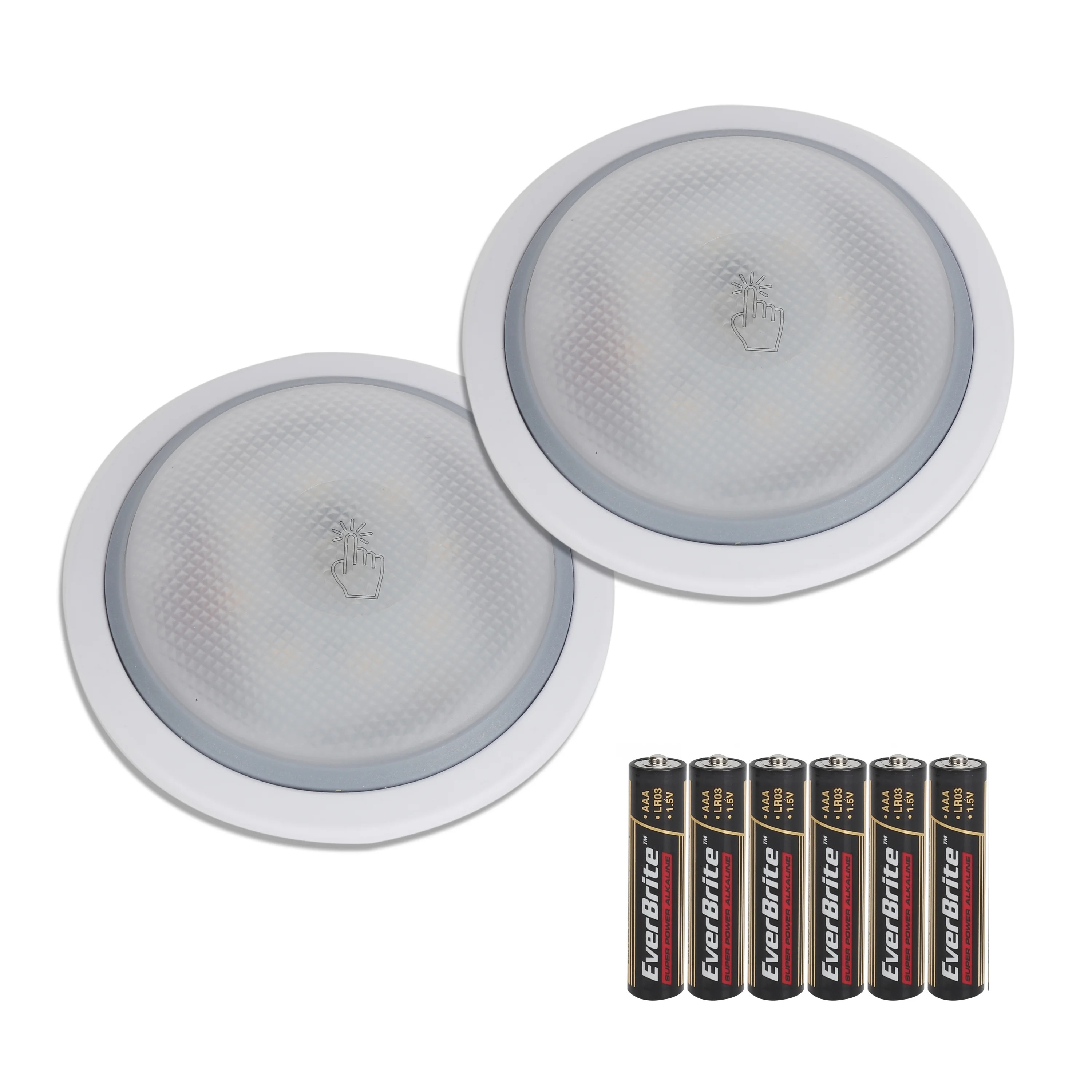 Great Value Dimmable LED 50 Lumens 2-Pack Touch Puck Lights | Walmart (US)