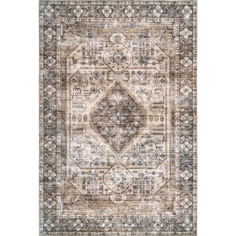 nuLOOM Devin Machine Washable Vintage Medallion Area Rug | Target