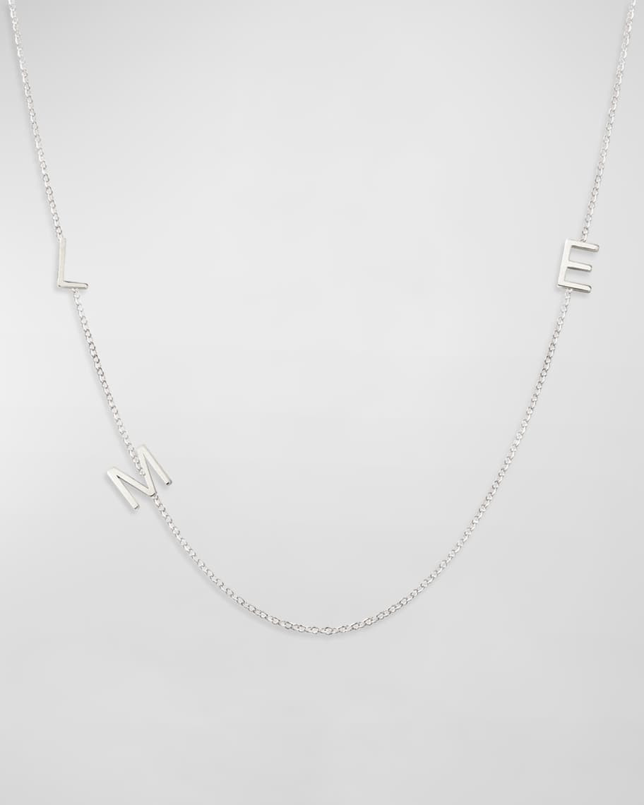 Maya Brenner Designs Mini 3-Letter Personalized Necklace, 14k White Gold | Neiman Marcus