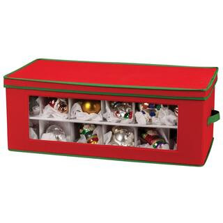 Holiday Ornament Chest Red with Green trim/36 | The Home Depot