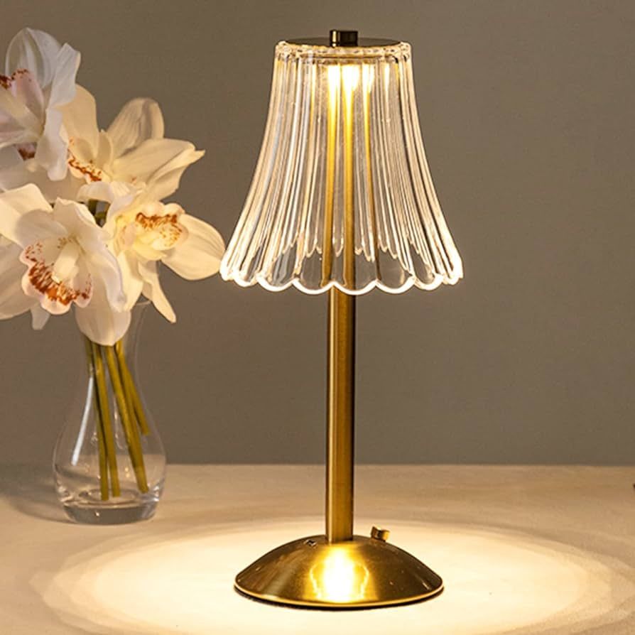 Cordless Table Lamps for Home,Table,Dining Room, Gold Rechargeable Lamps, USB Charge 12'' Tall LE... | Amazon (US)