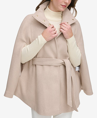 Calvin Klein Women's Double-Breasted Cape Coat - Macy's | Macy's