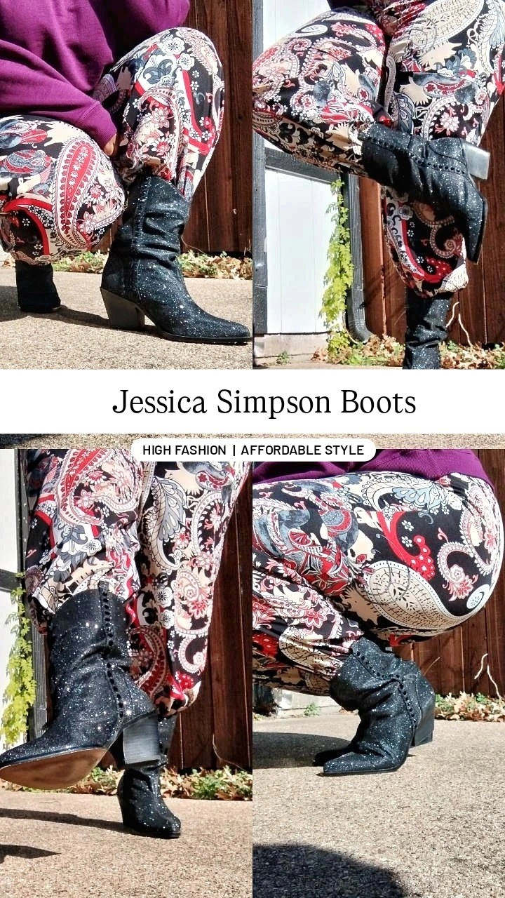 I'm enjoying these glittery Jessica Simpson boots!😍 So stylish and in the sun, they shine even brighter. If you're looking for something chic and sparkly to add to a dull winter day, check out Jessica Simpson's boots.✨ I linked a few below.🔗⚠️Heads up, you might need to size up a half from your regular size or one full size for breathing room with wider feet.

#LTKSeasonal #LTKMidsize