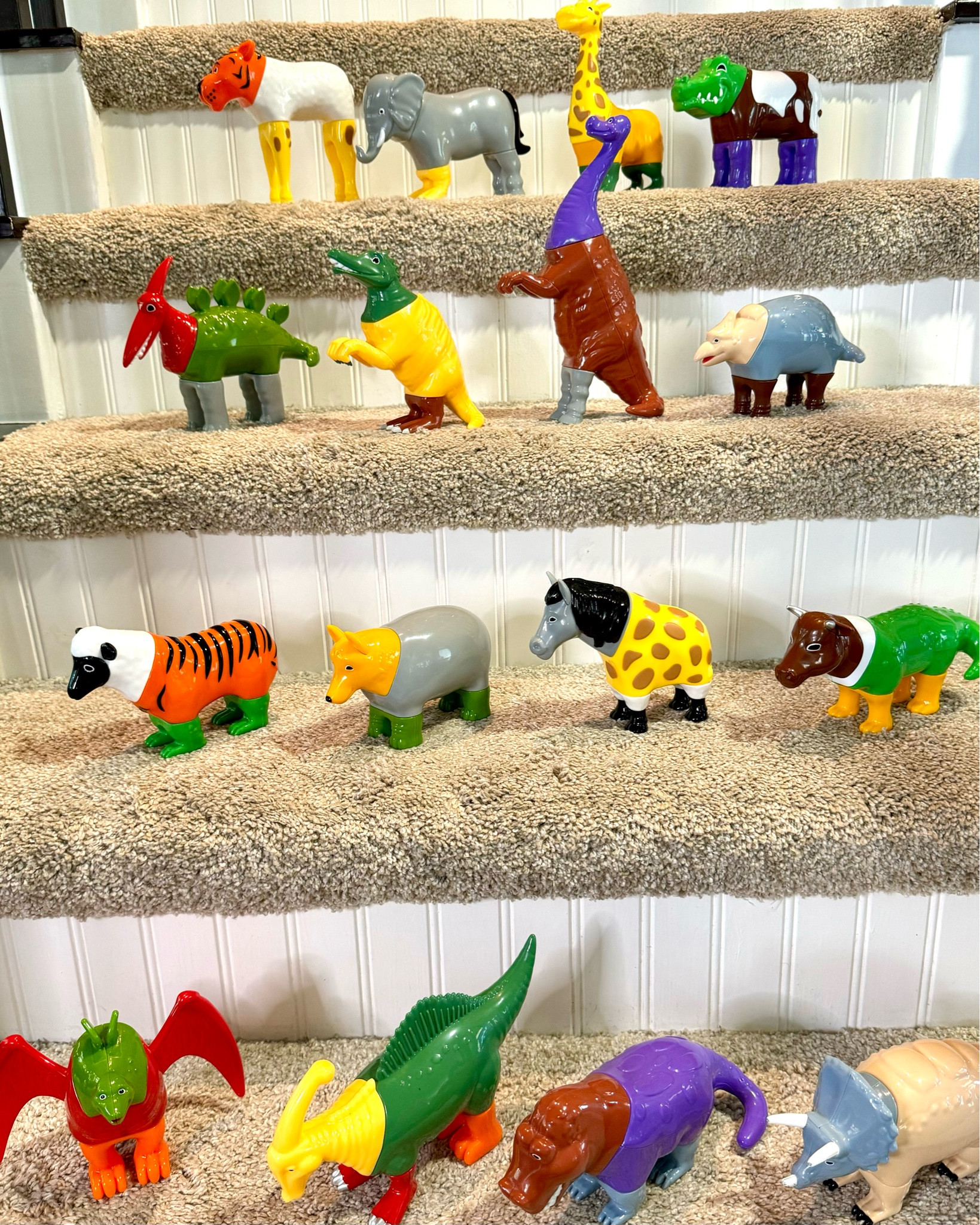 These Mix or Match Magnetic Animals are a favorite in our house! You can easily create silly animals by switching the head and feet!

Games we play and Questions I ask ⬇️
* Can you make an animal with a red body and green feet?
* Show me an animal that lives on the farm
* Can you show me an animal with two feet?
* Create an animal that has fur
* Show me an animal that lays eggs
* Create an animal that has wings and horns

These games promote and encourage listening skills, creativity, color recognition, open play, number sense, vocabulary development, & following directions. 


#LTKKids #LTKBacktoSchool