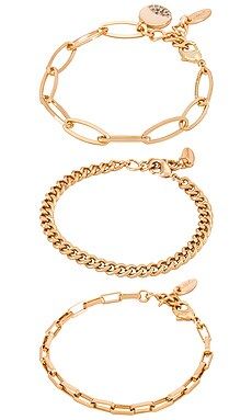 Ettika Chain Bracelet Set in Gold from Revolve.com | Revolve Clothing (Global)