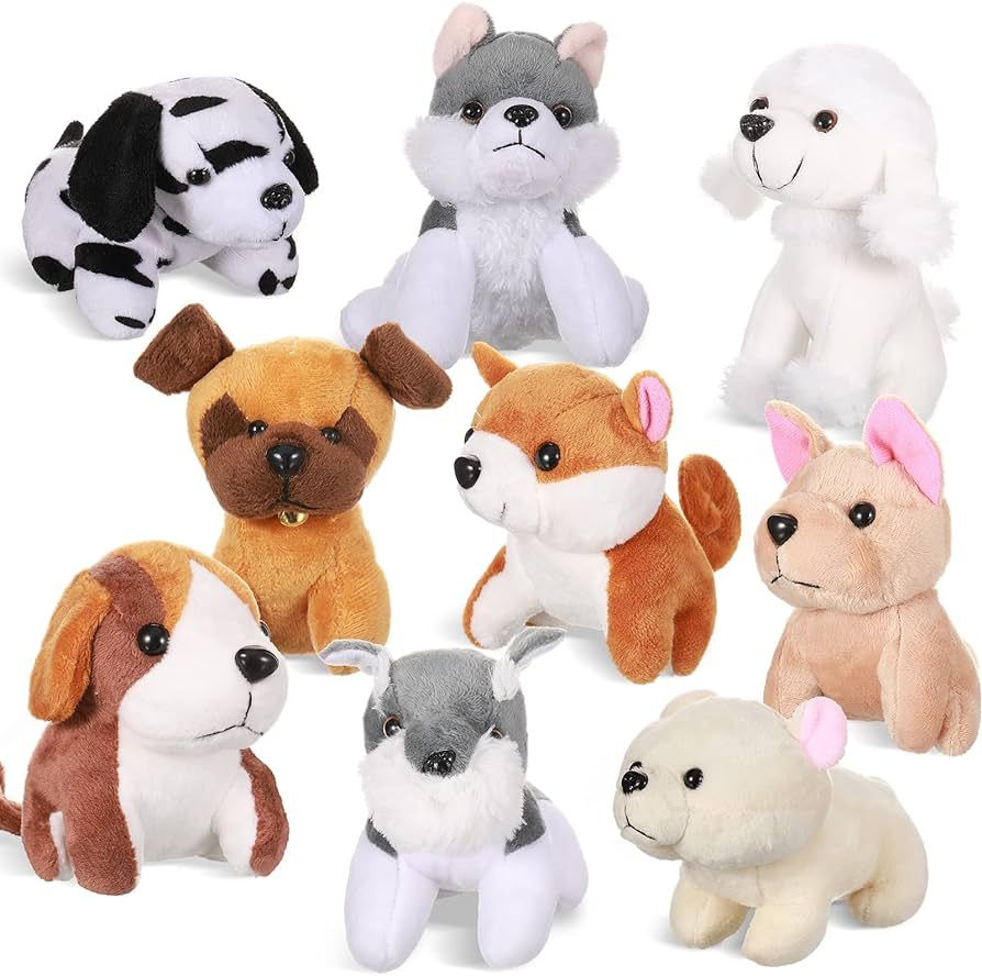 Aoriher 9 Pieces Stuffed Dog Cat Mini Puppy Gift Plush Dog Cat Bulk Small Keychain Stuffed Animal... | Amazon (US)