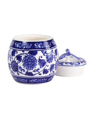 5in 8oz Peony Chinoiserie Lidded Candle | TJ Maxx