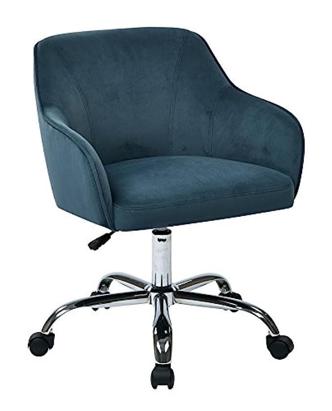 Upholstered Task Chair, Atlantic Blue Velvet | Amazon (US)