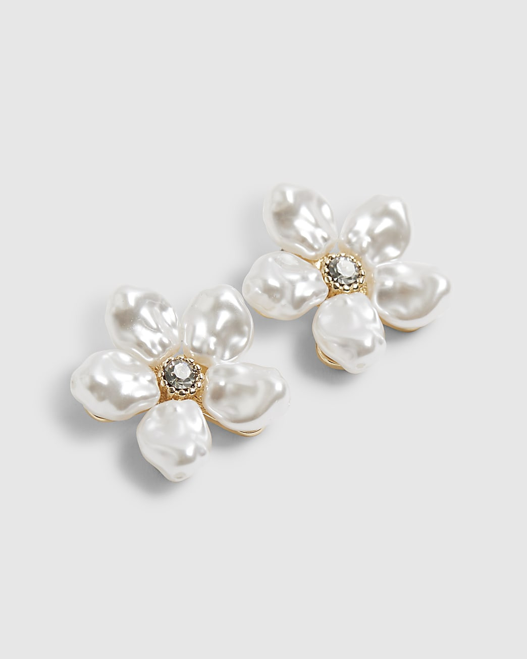White Faux Pearl Flower Stud Earrings | River Island UK & IE