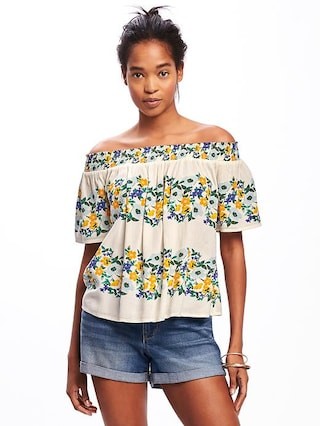 Smocked Off-Shoulder Swing Top for Women | Old Navy US