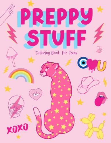 Preppy Stuff Coloring Book for Teens: Inspirational Wall Art Teen Girls Trendy Stuff Pink Preppy Aes | Amazon (US)