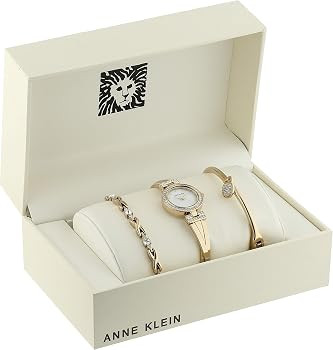 Anne Klein Women's Premium Crystal Accented Bangle Watch and Bracelet Set | Amazon (US)