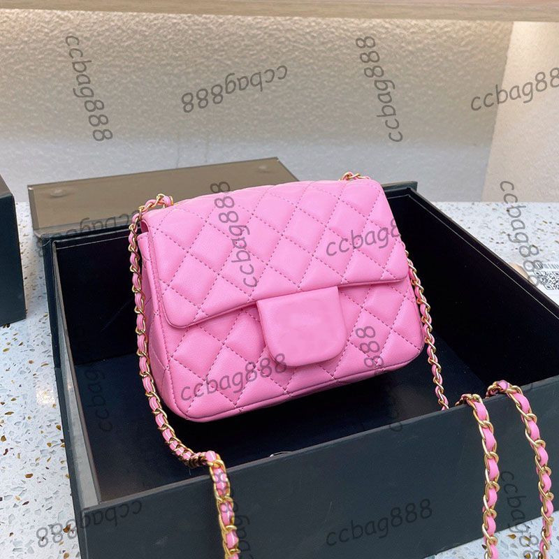 Womens Classic Mini Flap Sqaure Bags Crush Pearl Gold Ball Metal Hardware Matelasse Chain Crossbo... | DHGate