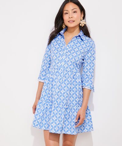 Geo Tiered Shirtdress | vineyard vines