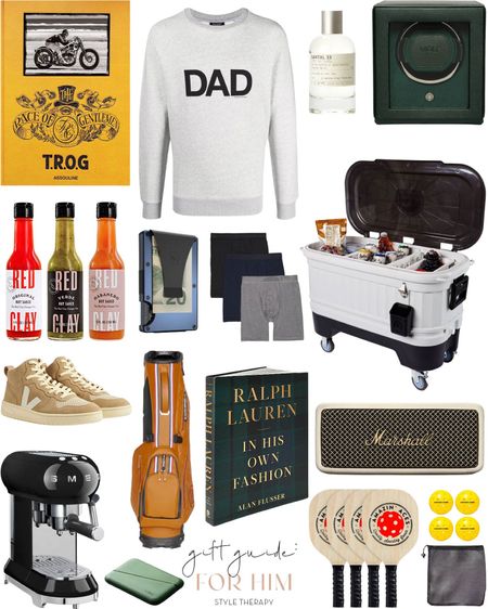 Gift Guide for Him. Ideas for the hard to shop for men in your life! 🎁  #giftideas #giftguide #giftguides  #coolers #seeaters #golf #hotsauce #books #sneakers #pickleball #coffee #speakers

#LTKSeasonal #LTKHoliday #LTKGiftGuide