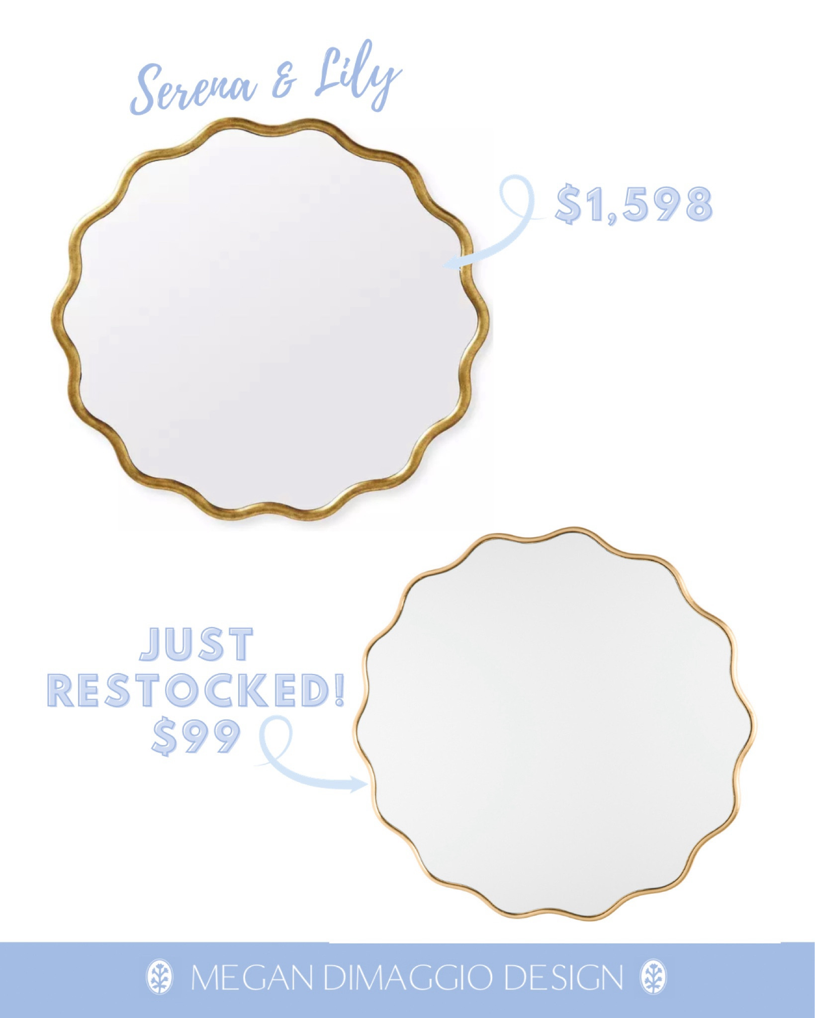 This Serena & Lily inspired round brass wave mirror was just restocked and is an excellent size at 32 inches!! I’ve seen a picture of it in person and it looks amazing!!! 🤩🙌🏻🏃🏼‍♀️

#LTKfindsunder100 #LTKhome #LTKsalealert