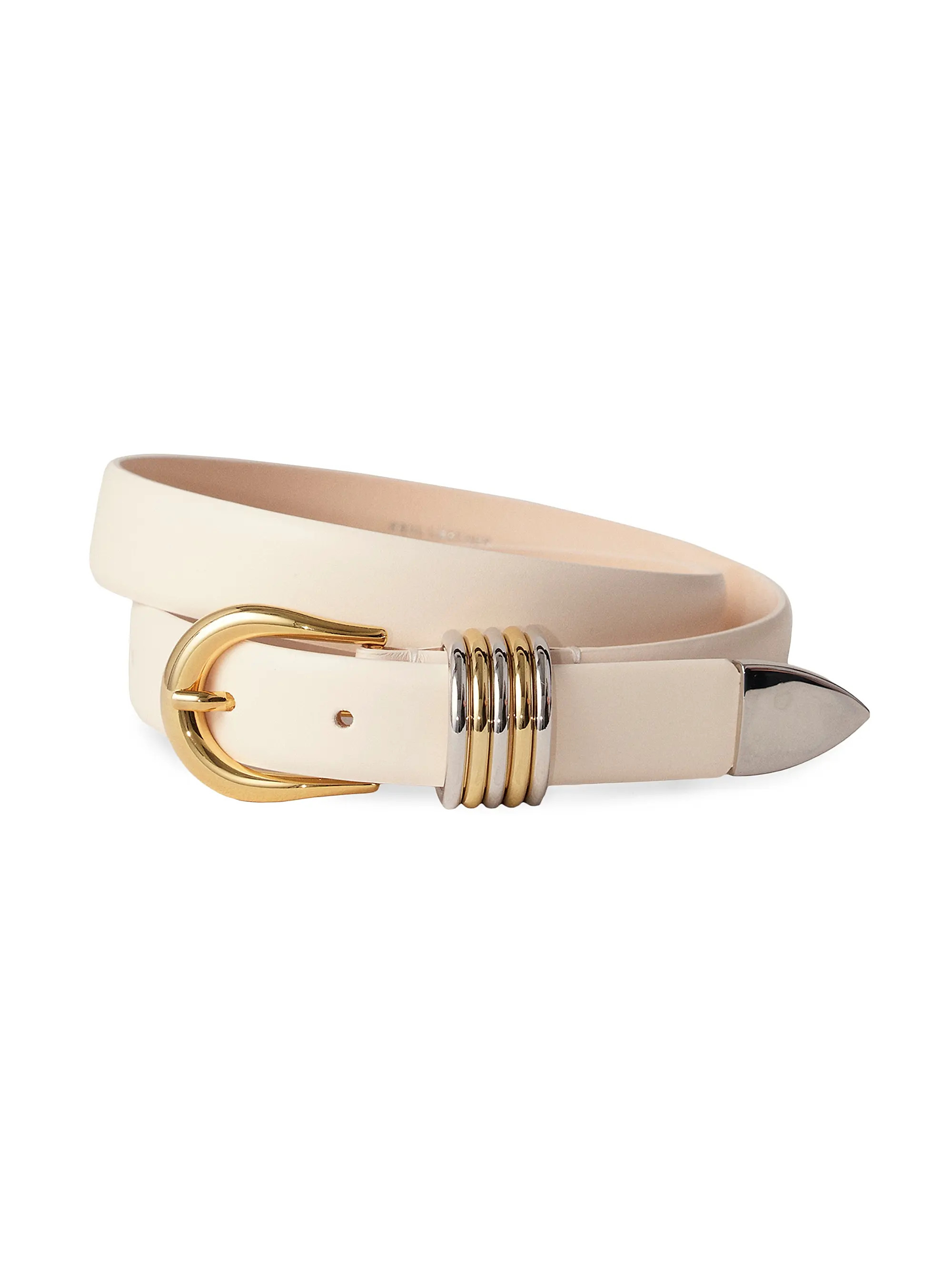 Hollyhock Mixed Metal Leather Belt | Saks Fifth Avenue