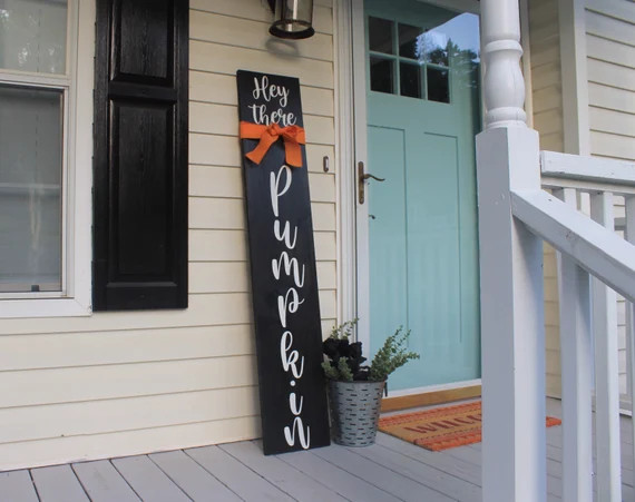Fall Welcome Sign, Wood Welcome Sign, Front Porch Fall Decor, Fall Welcome Sign for Porch, Hey Th... | Etsy (US)