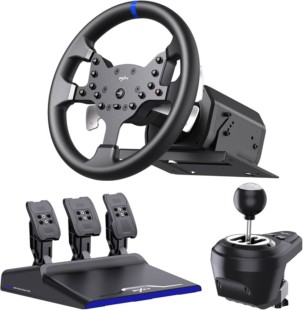 PXN V99 PC Racing Wheel, Real Force Feedback Steering Wheel with Pedals and Shifter, Detachable 2... | Amazon (US)