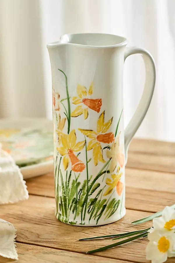 Daffodil Stoneware Pitcher | Anthropologie (US)