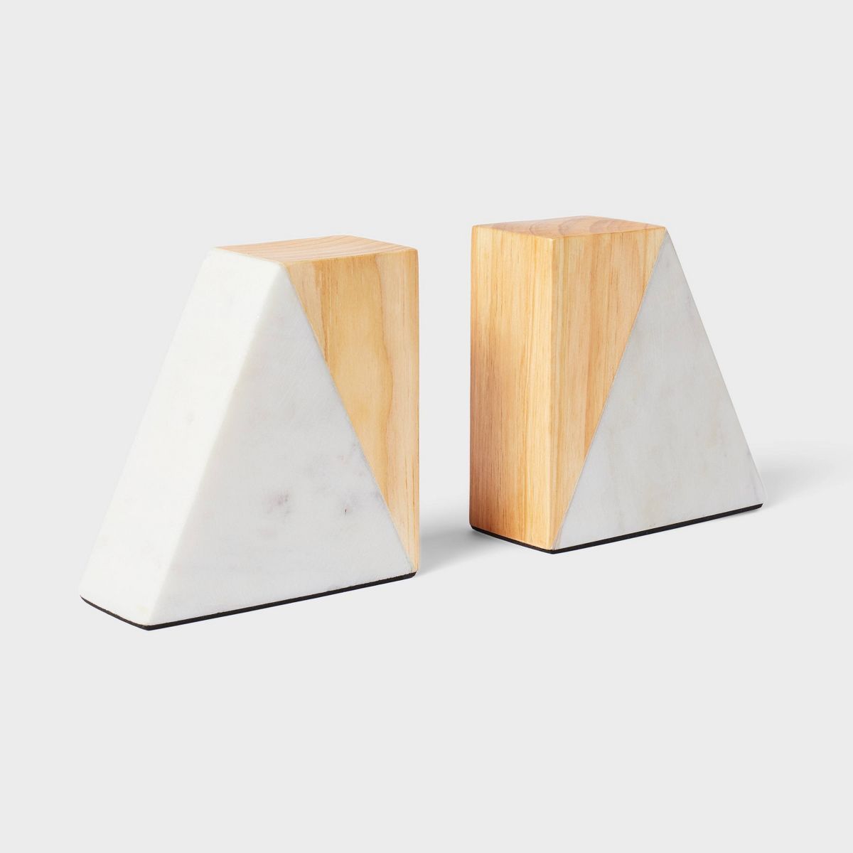 2pk Marble and Wood Bookend Set - Threshold™ | Target