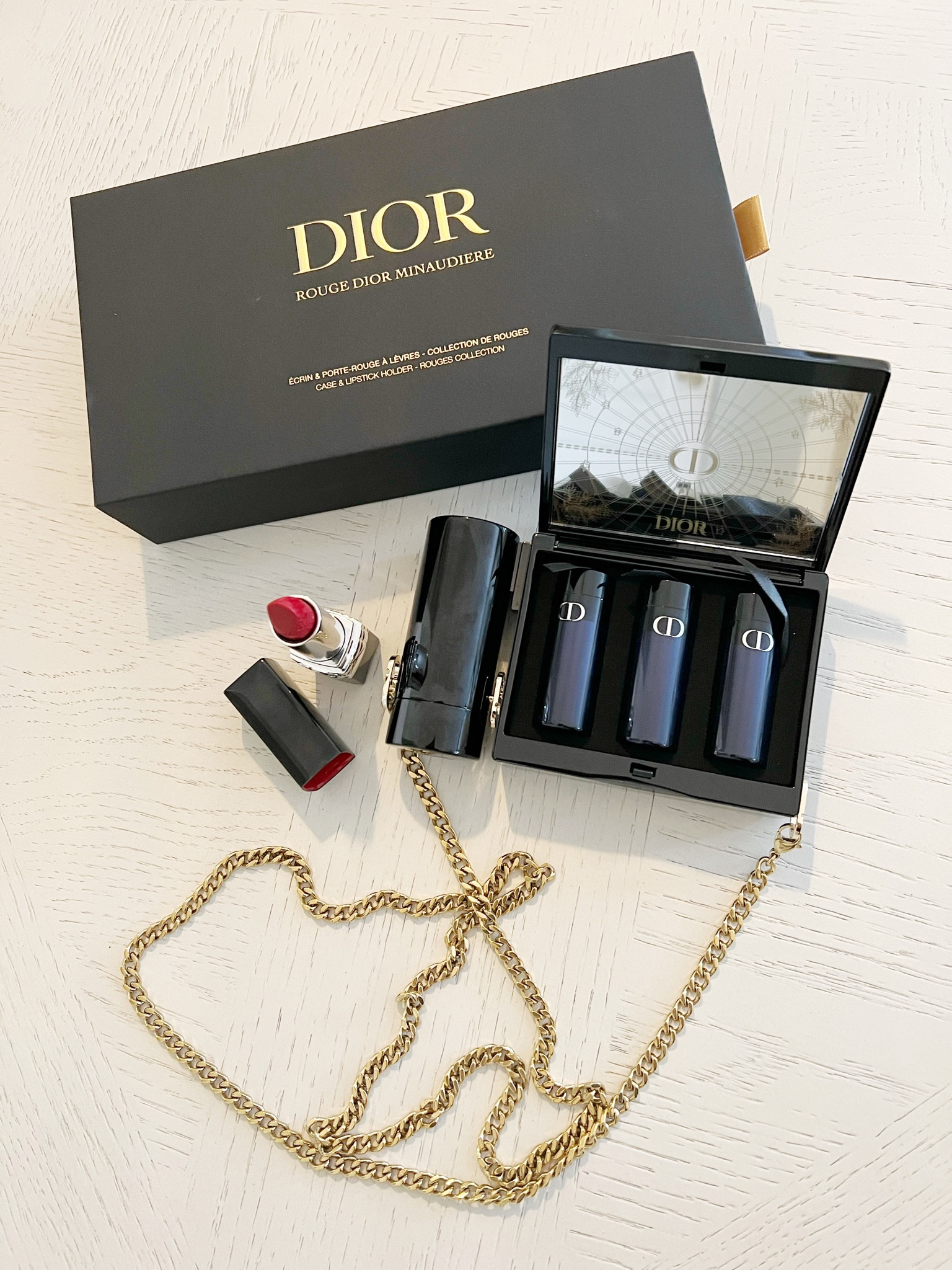 Grab this limited edition @Dior 4-piece lipstick ensemble, which has a carrier that transitions into a wearable purse! On sale now!

#makeup @dior #styletip #bloggerstyle #beauty

#LTKitbag #LTKstyletip #LTKbeauty