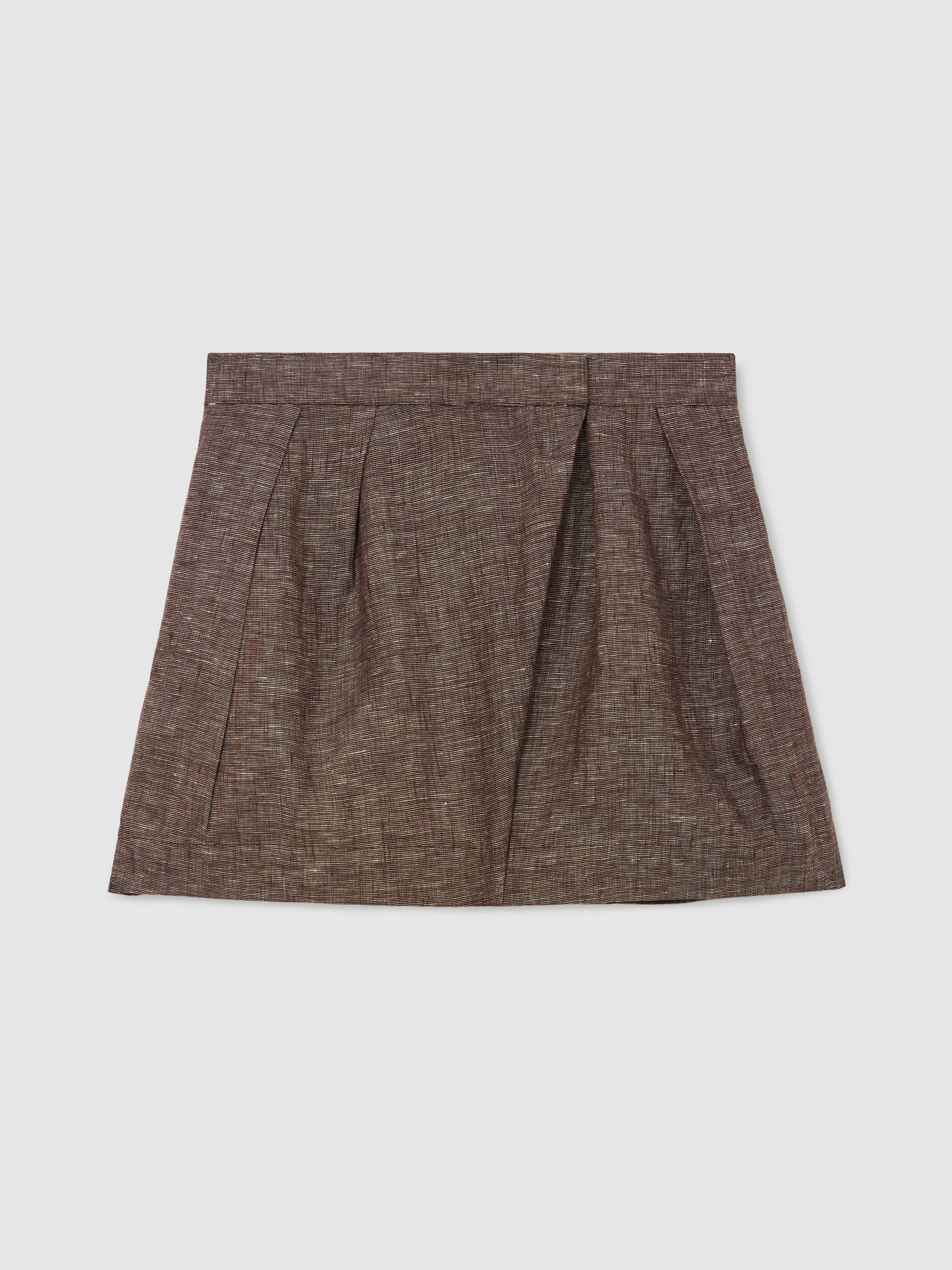 Reiss Linen Wrap-Front Shorts in Taupe Brown - REISS | Reiss UK