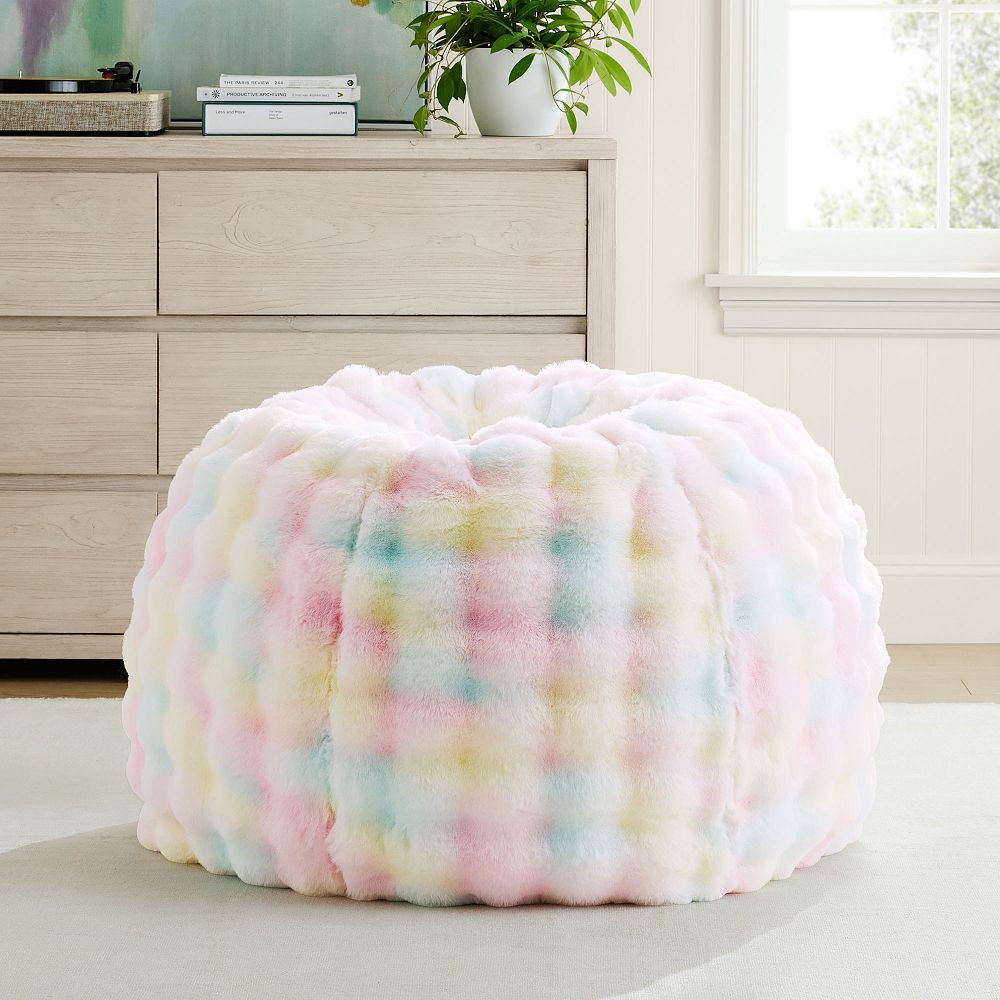 Marshmallow Faux Fur Tie-Dye Bean Bag Chair Collection | Pottery Barn Teen