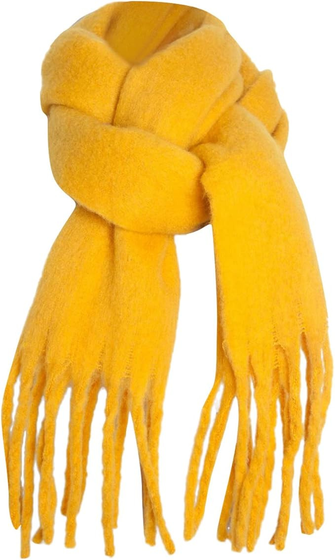 Women's Winter Scarf Classic Tassel Solid Scarf Large Shawl Oversized Scarves Soft Warm Blanket T... | Amazon (US)