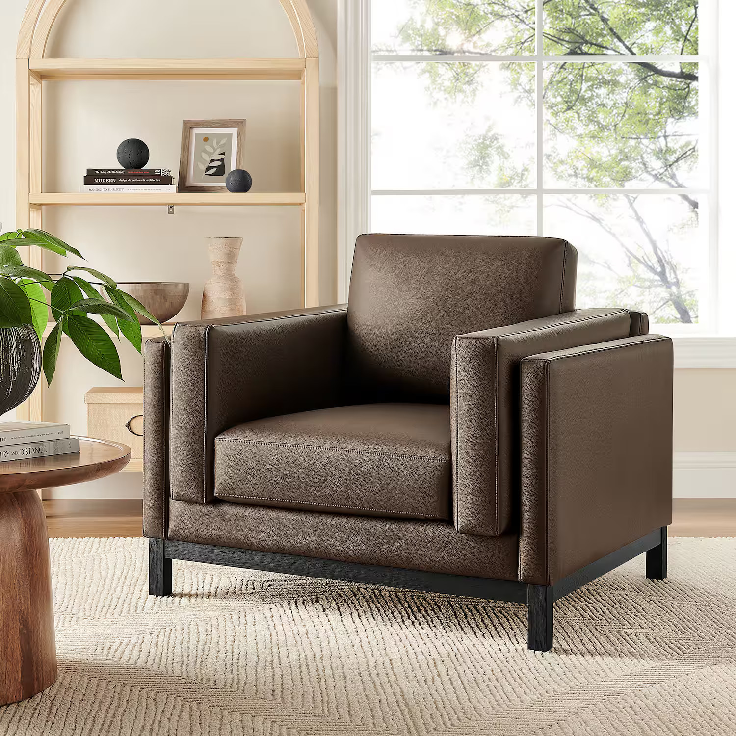 Modway - Roscoe Upholstered Armchair - Espresso | Best Buy U.S.