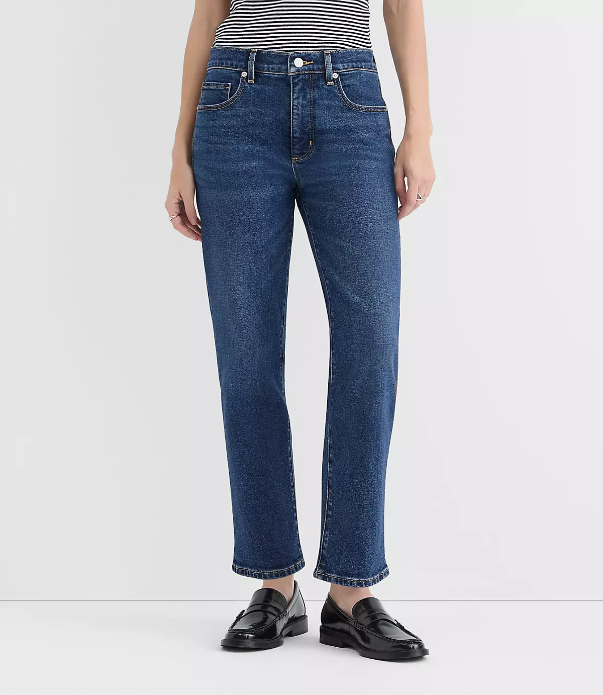 Rivete Tall Mid Rise Slim Jeans in Muse Wash | LOFT