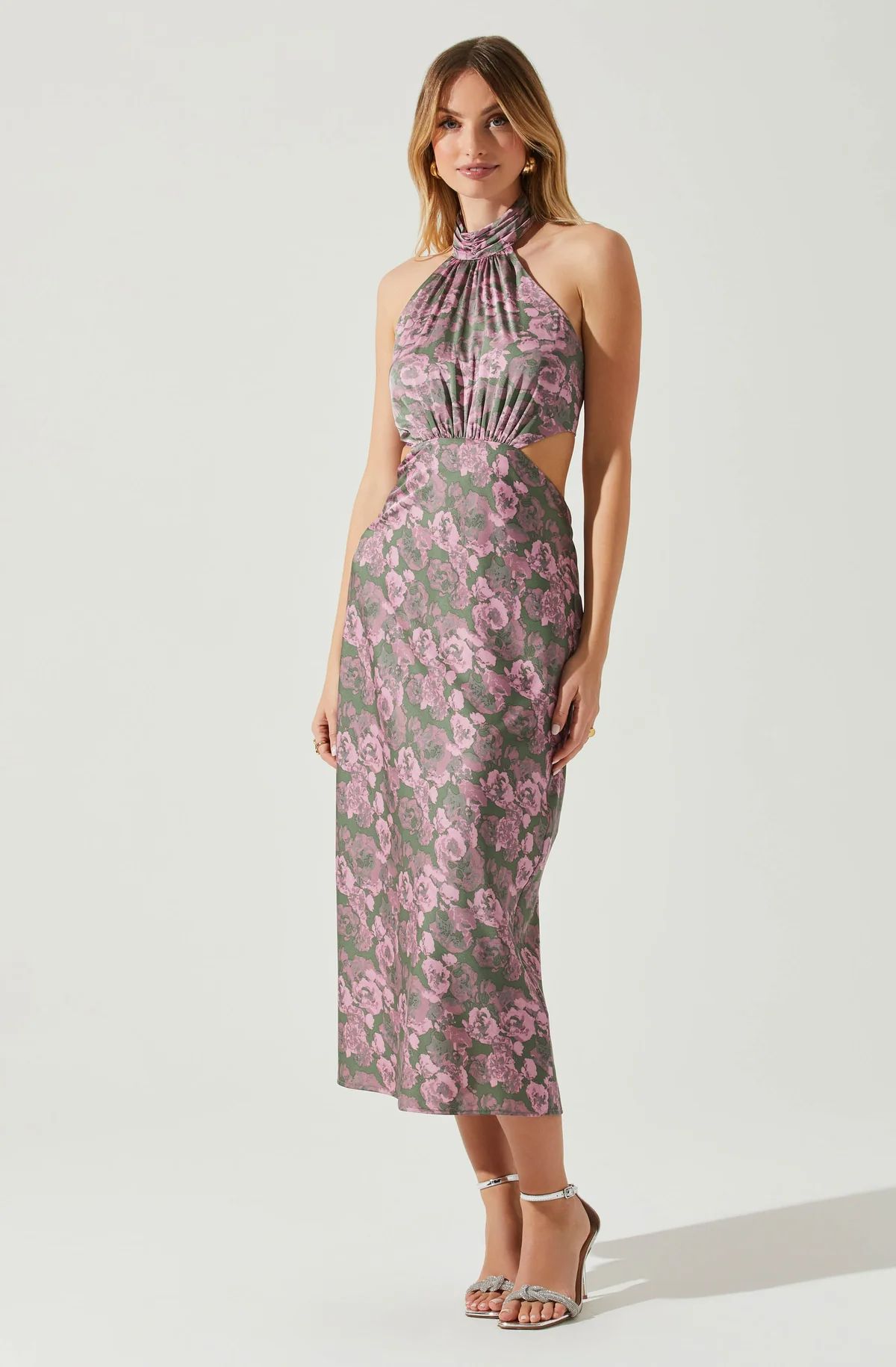 Ambretta Floral Halter Midi Dress | ASTR The Label (US)