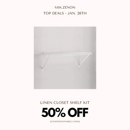 50% off this linen rack that can be installed in any closet. Help create extra storage space in your home. 

#LTKhome #LTKsalealert #LTKunder100