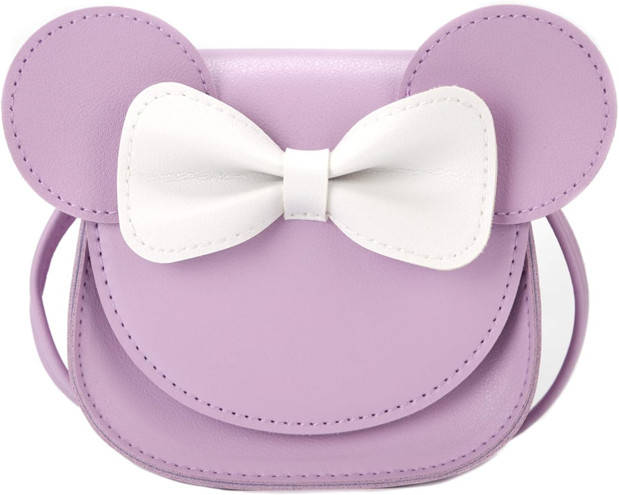 Little Mouse Ear Bow Crossbody Purse,PU Shoulder Handbag for Kids Girls Toddlers(Purple) | Amazon (US)