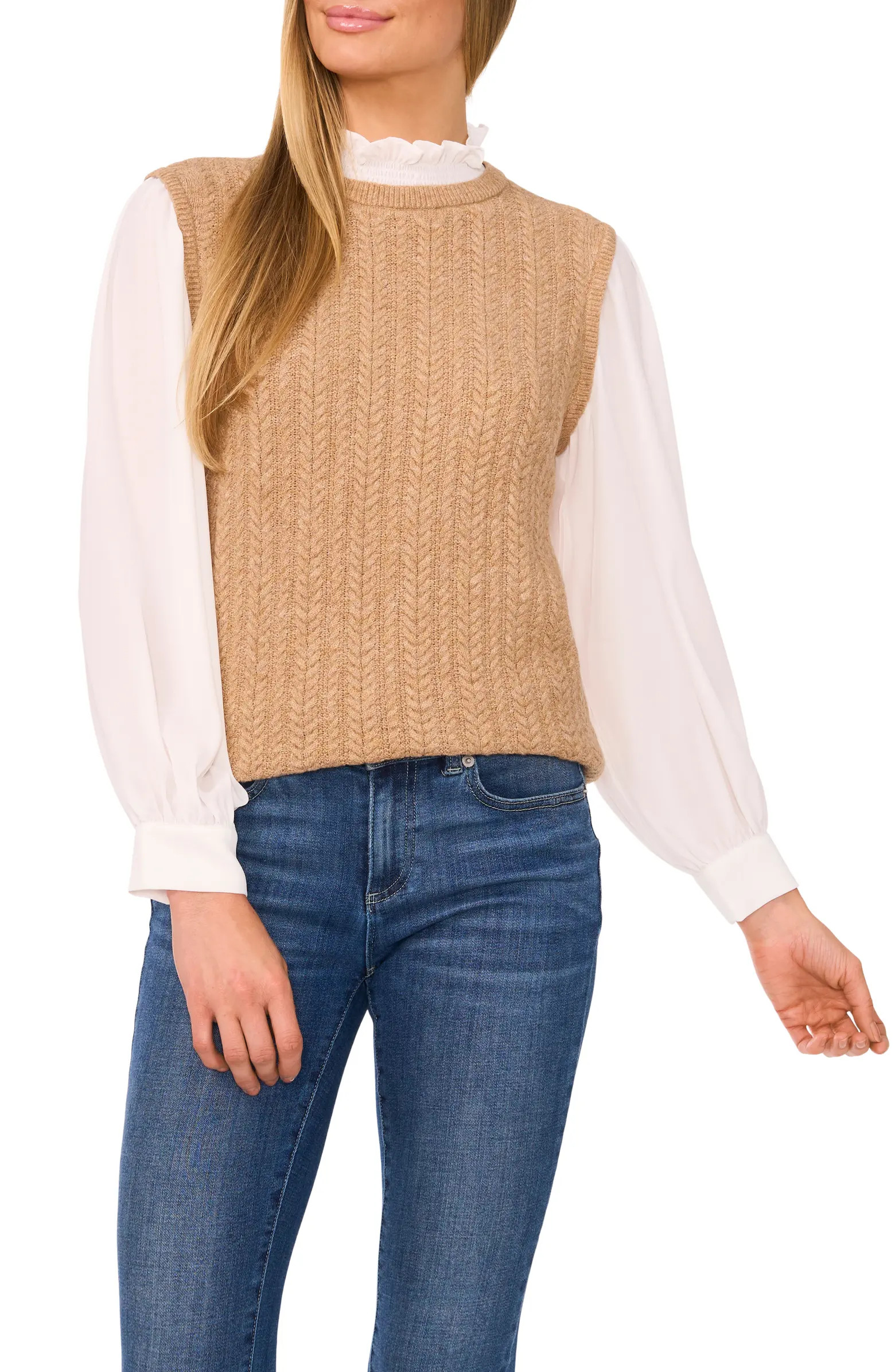 CeCe Layered Look Sweater Vest | Nordstrom | Nordstrom