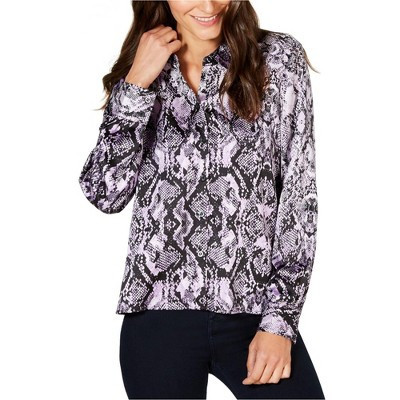 I.N.C International Concepts Womens Snakeskin Button Up Shirt, painteddesert, Medium | Target