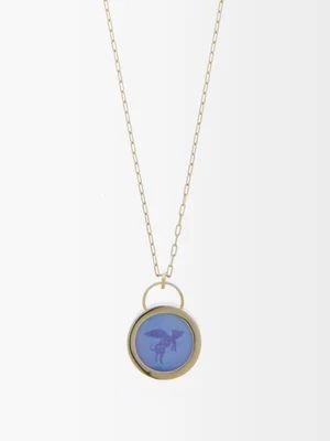 Flying Pig agate & 14kt gold necklace | Matches (UK)