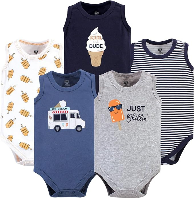 Hudson Baby Unisex Baby Cotton Sleeveless Bodysuits | Amazon (US)