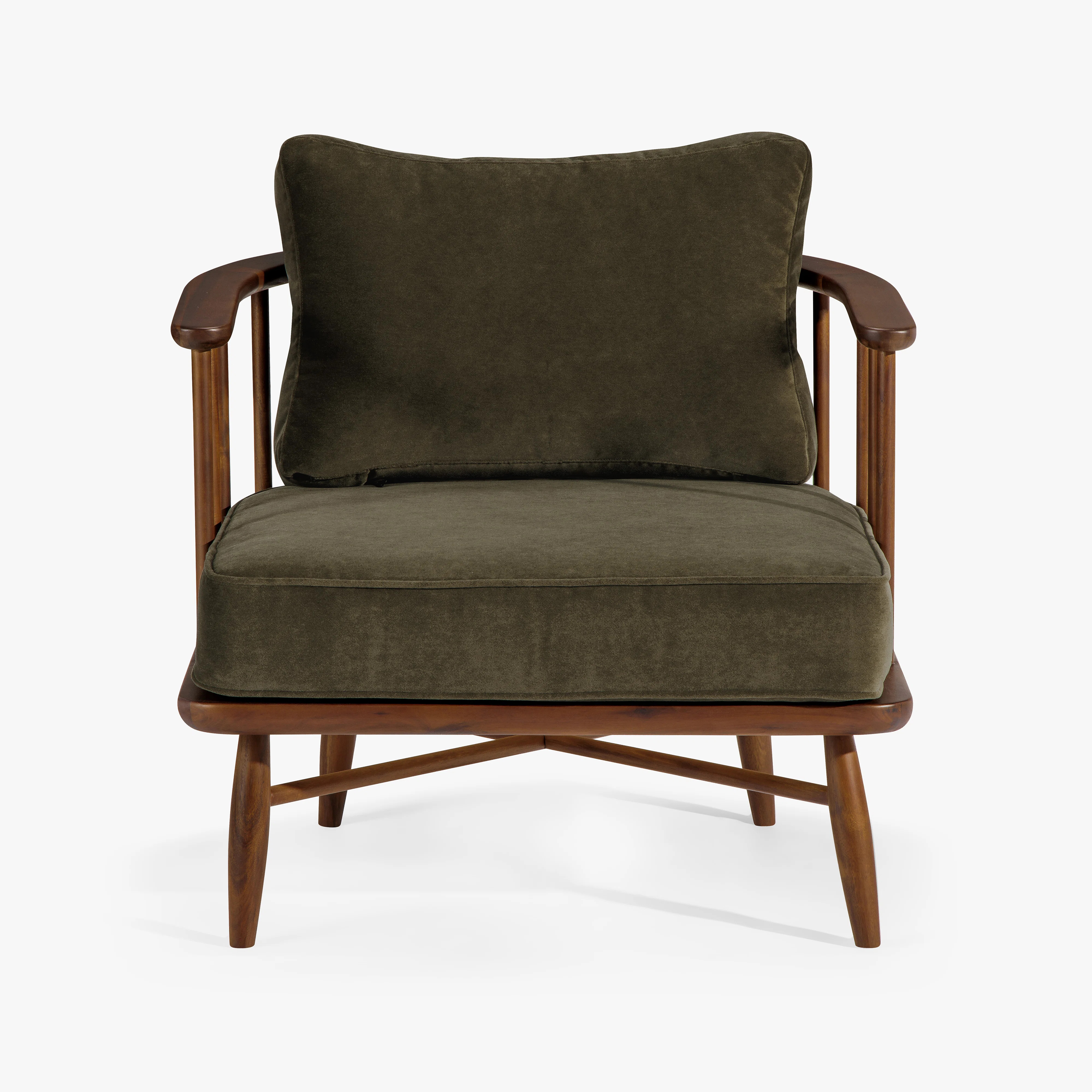 Corrine Spindle Accent Walnut Armchair Velvet | Wayfair North America