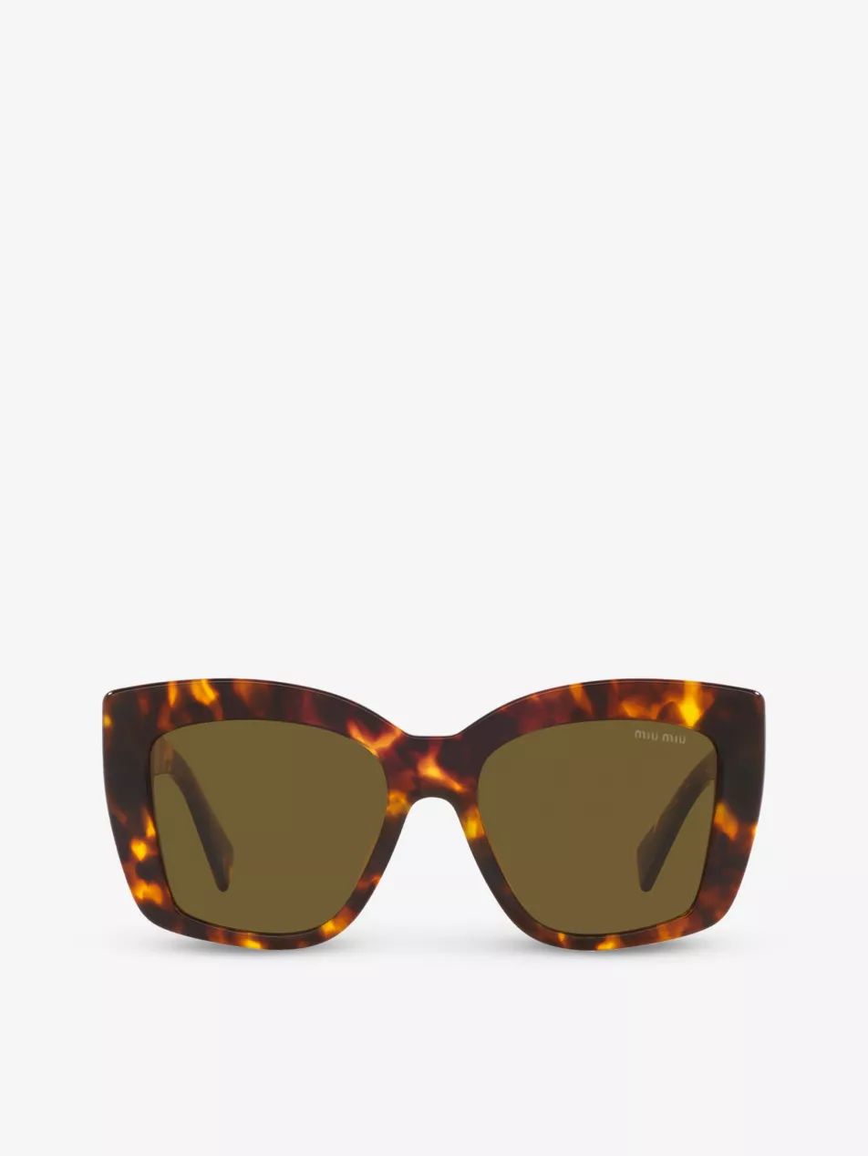 MU 04WS square-frame tortoiseshell acetate sunglasses | Selfridges
