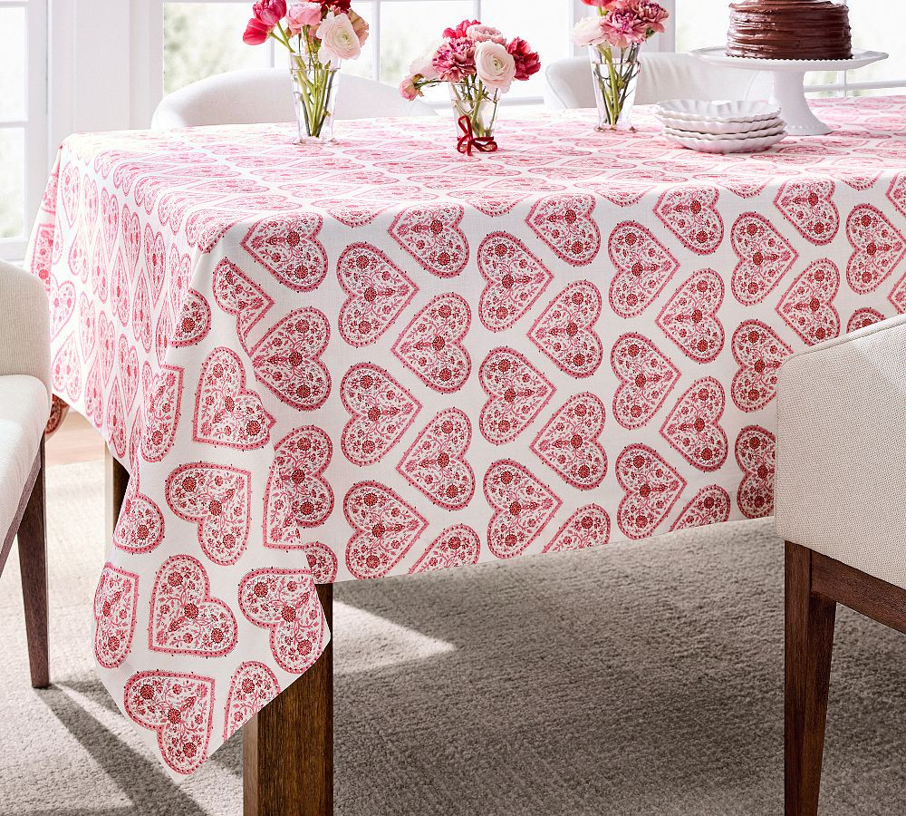 Heart Organic Cotton Tablecloth | Pottery Barn (US)