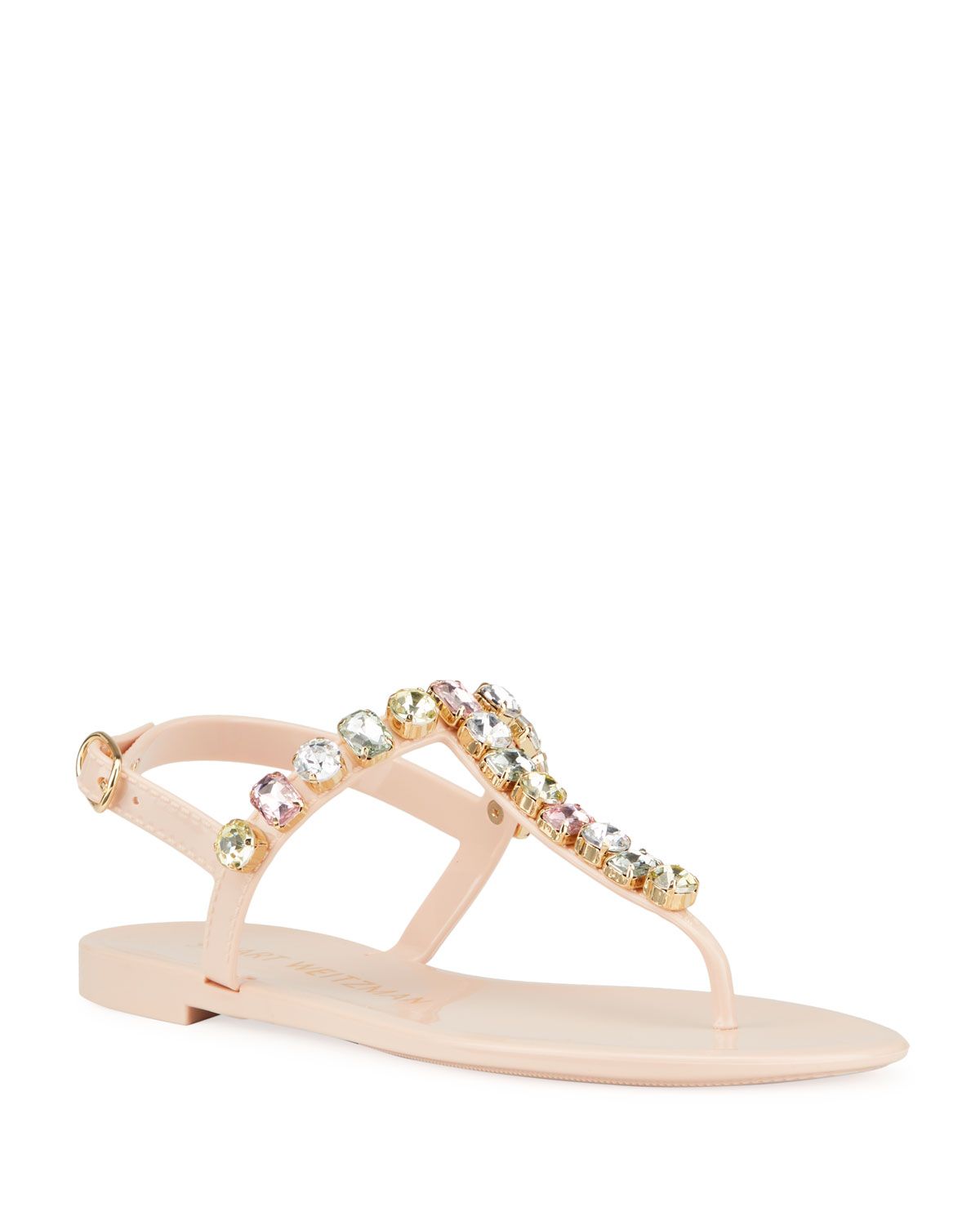 Jaide Crystal Jelly T-Strap Sandals | Neiman Marcus